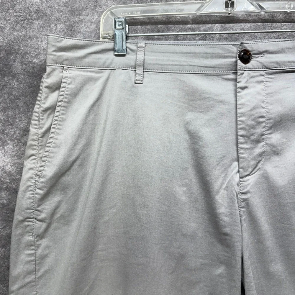 Faherty Mens Chino Shorts Size 38 Light Gray Organic Cotton Coolmax Stretch 9in